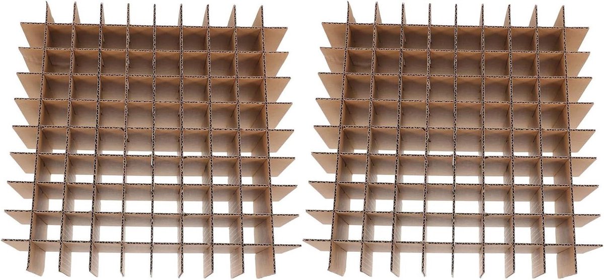 Kartonnen Tussenschotten - Verhuisdozen Verdelers - Veilig Verpakken - Celverdelers - 36 Stuks - Lichtbruin