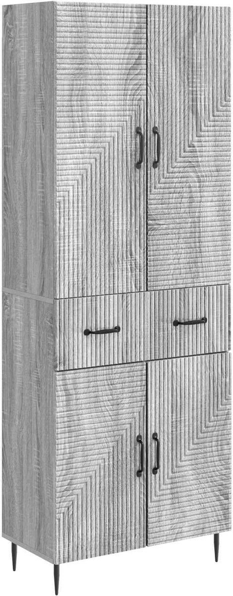 vidaXL Kast - Set - 2 - st - Grijs - Sonoma - Bewerkt - hout Grijs Sonoma