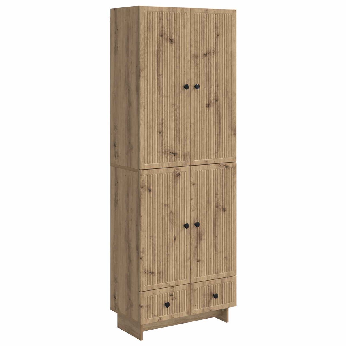 vidaXL Kast - Set - 2 - st - Artisanaal - eiken - Bewerkt - hout Artisanaal eiken
