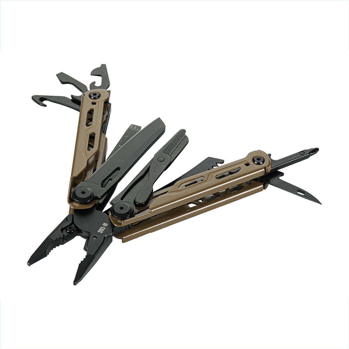 M-Tac Yukon multitool type 13, RVS, Bruin/zwart