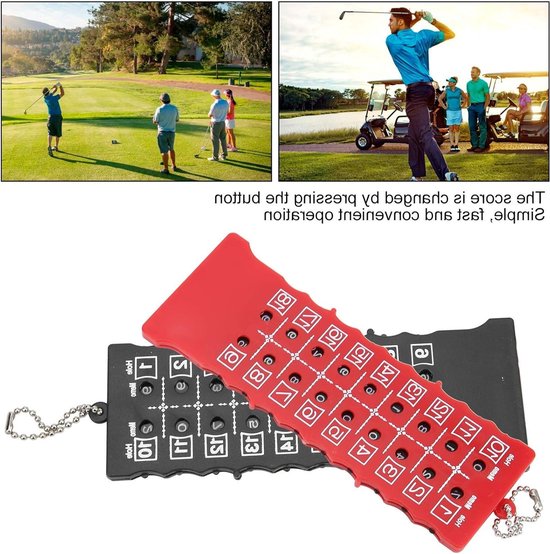 Allecto - Golf Score Counter - Stroke Counter - 2 Stuks - 18 Hole Scorecard Houder - Ronde Tellers Accessoires - Geschikt voor Golf - Zwart Model van Merkloos — afbeelding 3