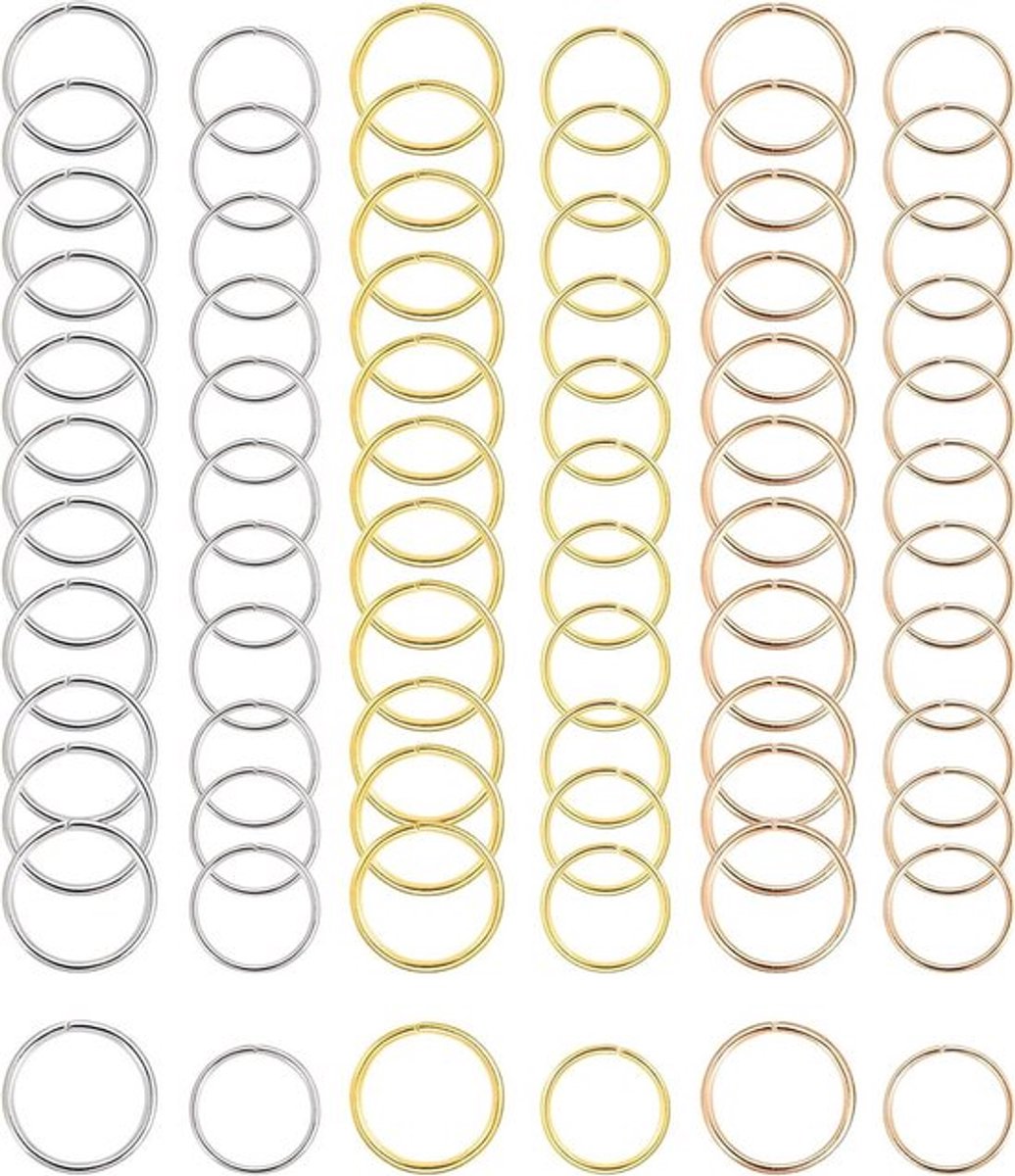 Haarringen voor het vlechten van haar - 180 stuks - Haarpunten clips - 3 kleuren - 2 maten