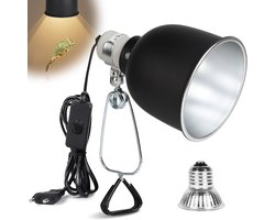 Terrarium Dome Lamp E27 met 25W Warmtelamp en Aluminium Reflector voor Reptielen zoals Schildpadden en Bartagamen, 14 cm