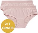 Twee lichtroze hipsters met Ten Cate logo band. Cirkel met '2+1 GRATIS'.