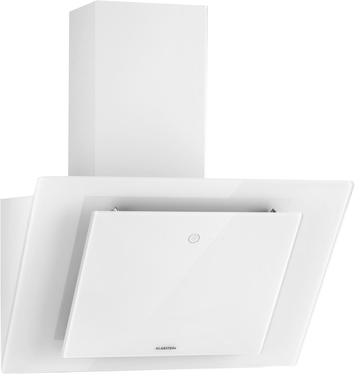 Klarstein Eleonora - Schuine afzuigkap, EEK A++, Afvoercapaciteit: 426 m³/u, Touch-bediening, RGB-sfeerkleur, 60 dB, Recirculatie en afvoer, LED-verlichting, Vetfilter, 60 cm, wit