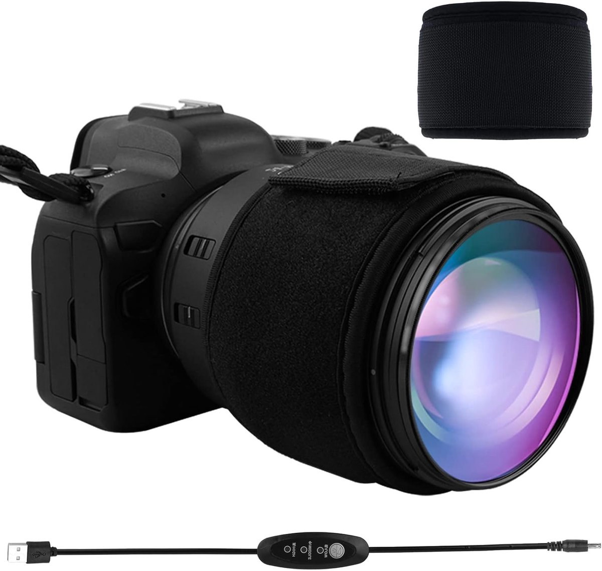 Lensverwarming met Temperatuurregeling - Anti-Dew en Vochtbestrijding voor Camera en Telescoop, USB Lensverwarmer voor Optimale Beeldkwaliteit