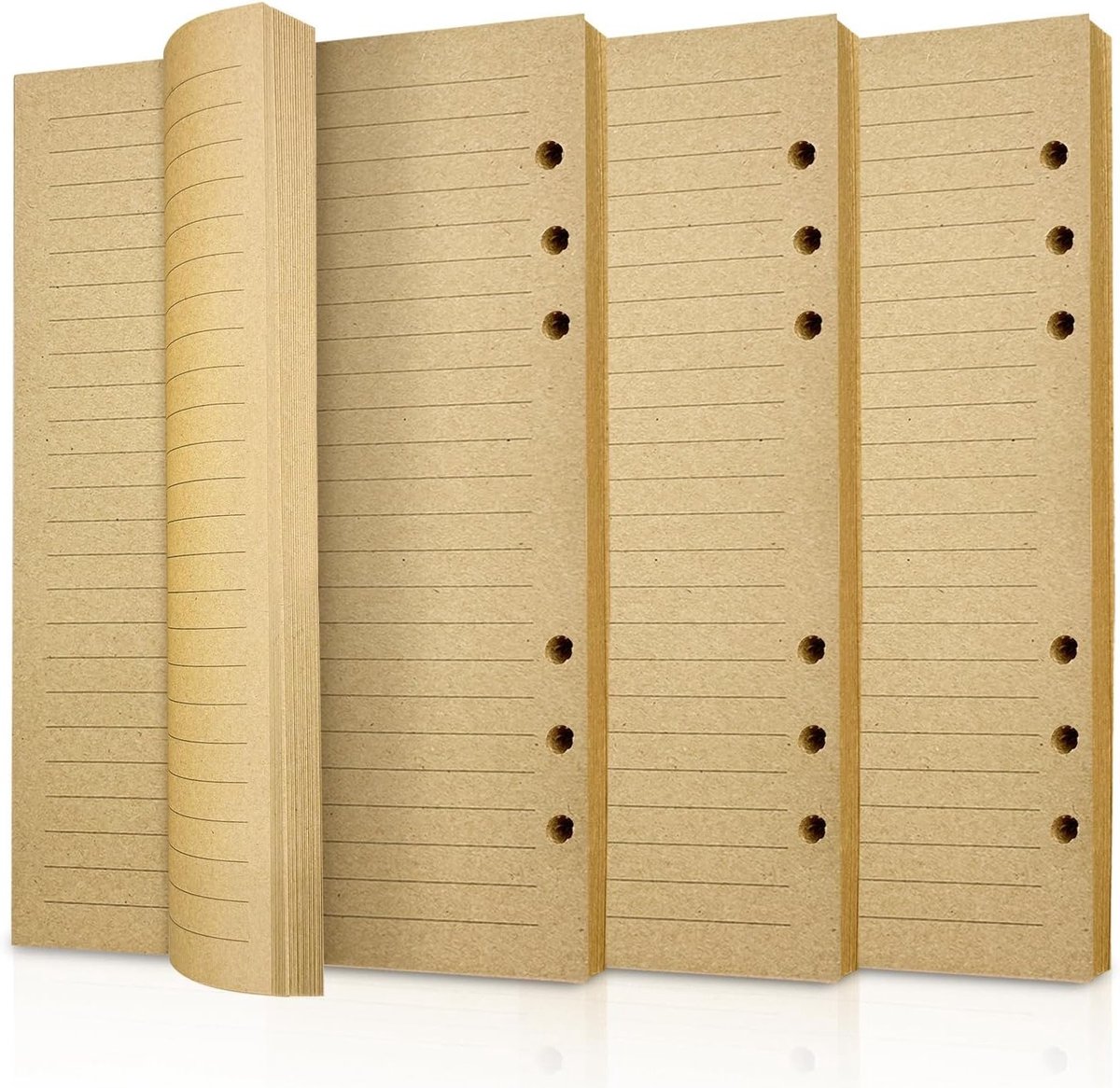 Lijnpapier A5 Navulling, 3 Stuks met 6 Gaten, 135 Vel en 270 Pagina's voor Notitieboek, Planner en Agenda