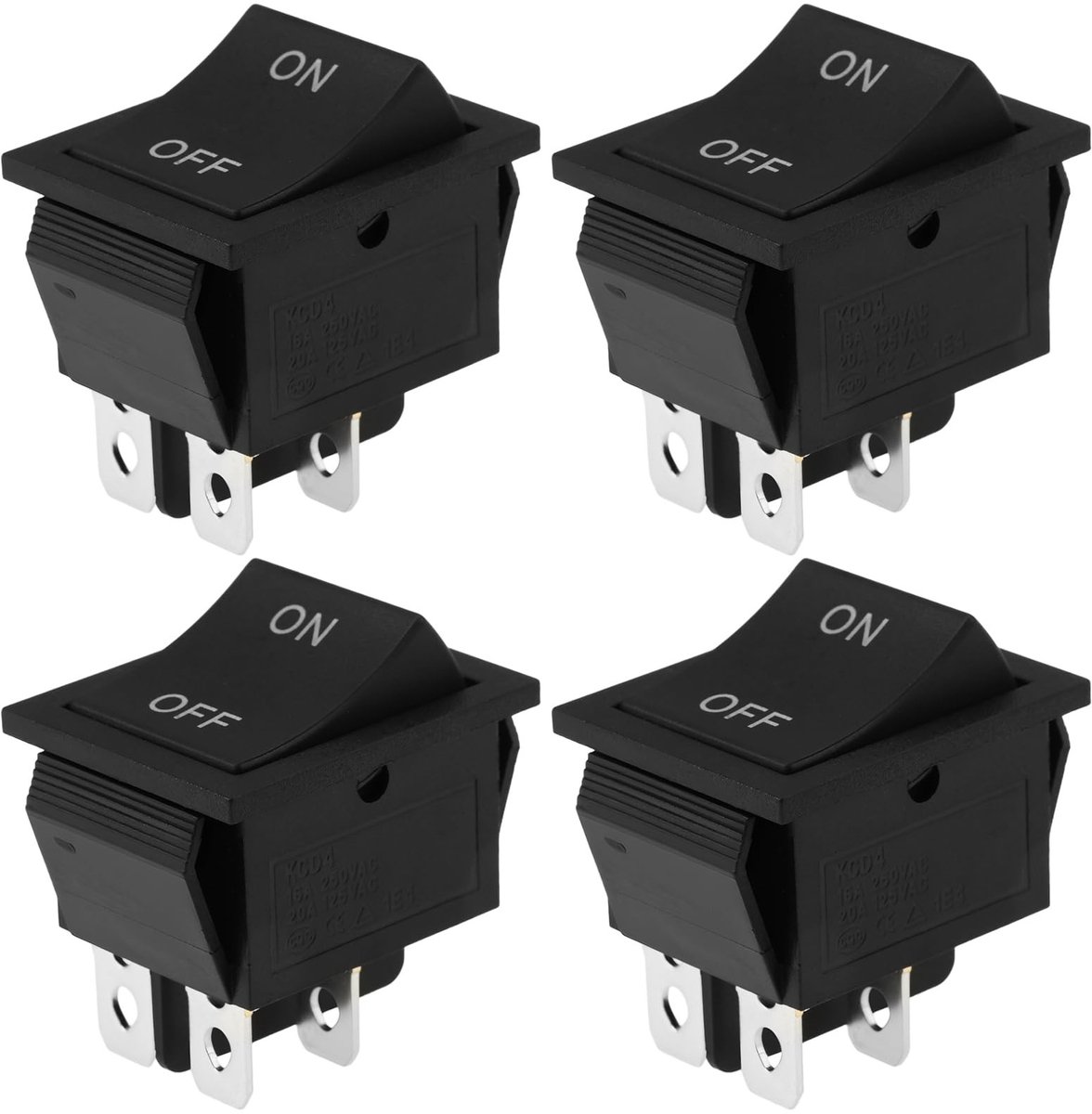 Dailygoods - Set van 4 KCD4 ON OFF Schakelaars voor Diverse Voertuigen