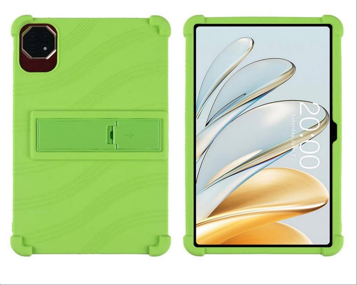 Dailygoods - Zachte TPU Tablet Hoes met Standaard voor Teclast T60 Ai - Groen
