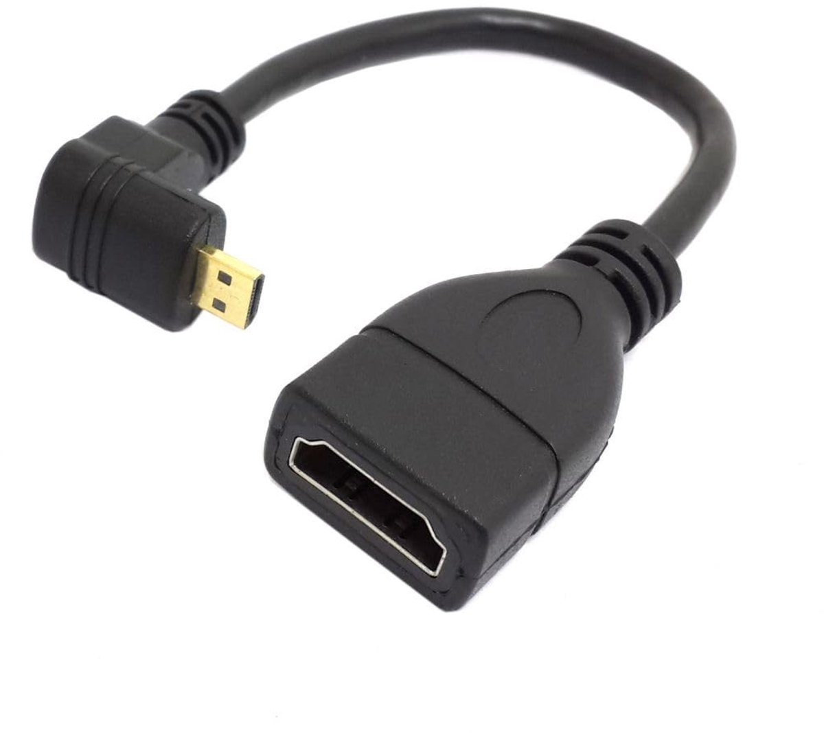 Dailygoods - Micro HDMI naar HDMI 90 graden Adapter 10 cm