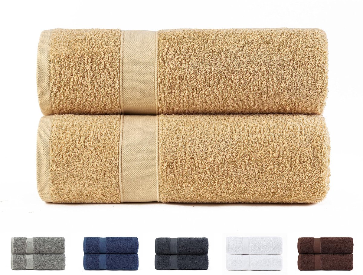 Dailygoods - Cosensi - Dailygoods - Dailygoody - Douchehanddoeken - 100% Katoen - Extra Zacht - Beige - Zeer Absorberend - Sneldrogend - Dagelijks Gebruik - 70x140 cm