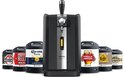 Zwarte Philips PerfectDraft thuistap met een taphendel en zeven bierfusten eromheen.