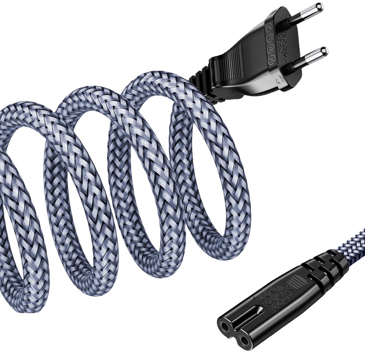 Dailygoods - 5m Stroomkabel 2-polig met Eurostekker