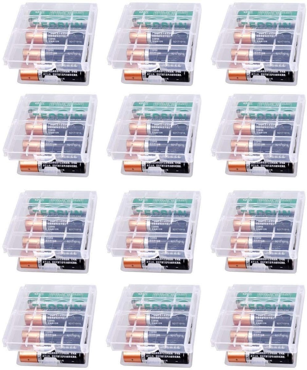 Dailygoods - Dailygoody - Accubox - Opbergdoos voor batterijen - Bescherming tegen stof en vocht - Transparant - Geschikt voor AA - Handig voor thuisgebruik