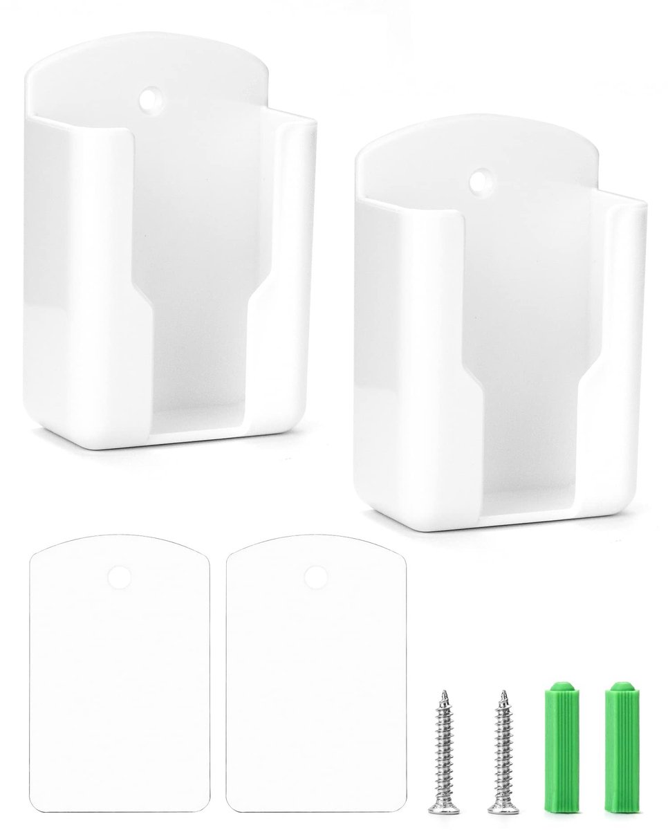 Dailygoods - Dailygoody - Afstandsbediening houder - Muurbeugel voor afstandsbediening - Stevig en duurzaam - 2 stuks - Handig en praktisch - Geschikt voor el