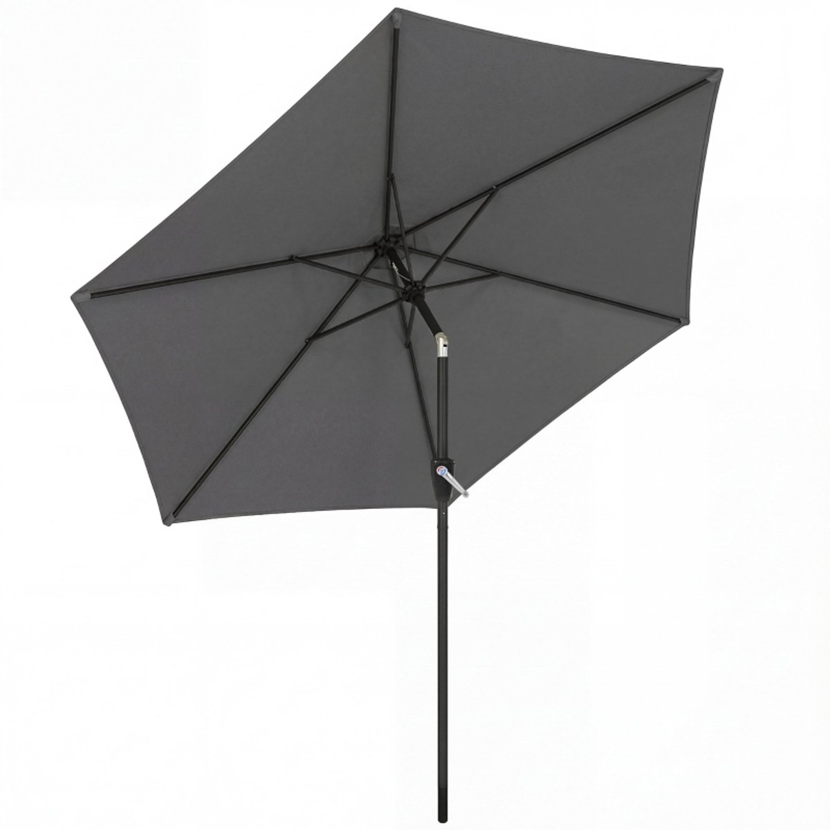 Donkergrijze Parasol-UPF50+ Zonbescherming-Kantelbaar-Tuin 270cm