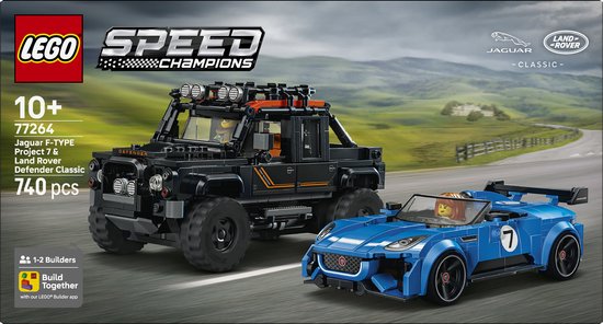 LEGO Speed Champions Jaguar Project 7 en Land Rover Defender Auto Bouwpakket voor Kinderen 77264