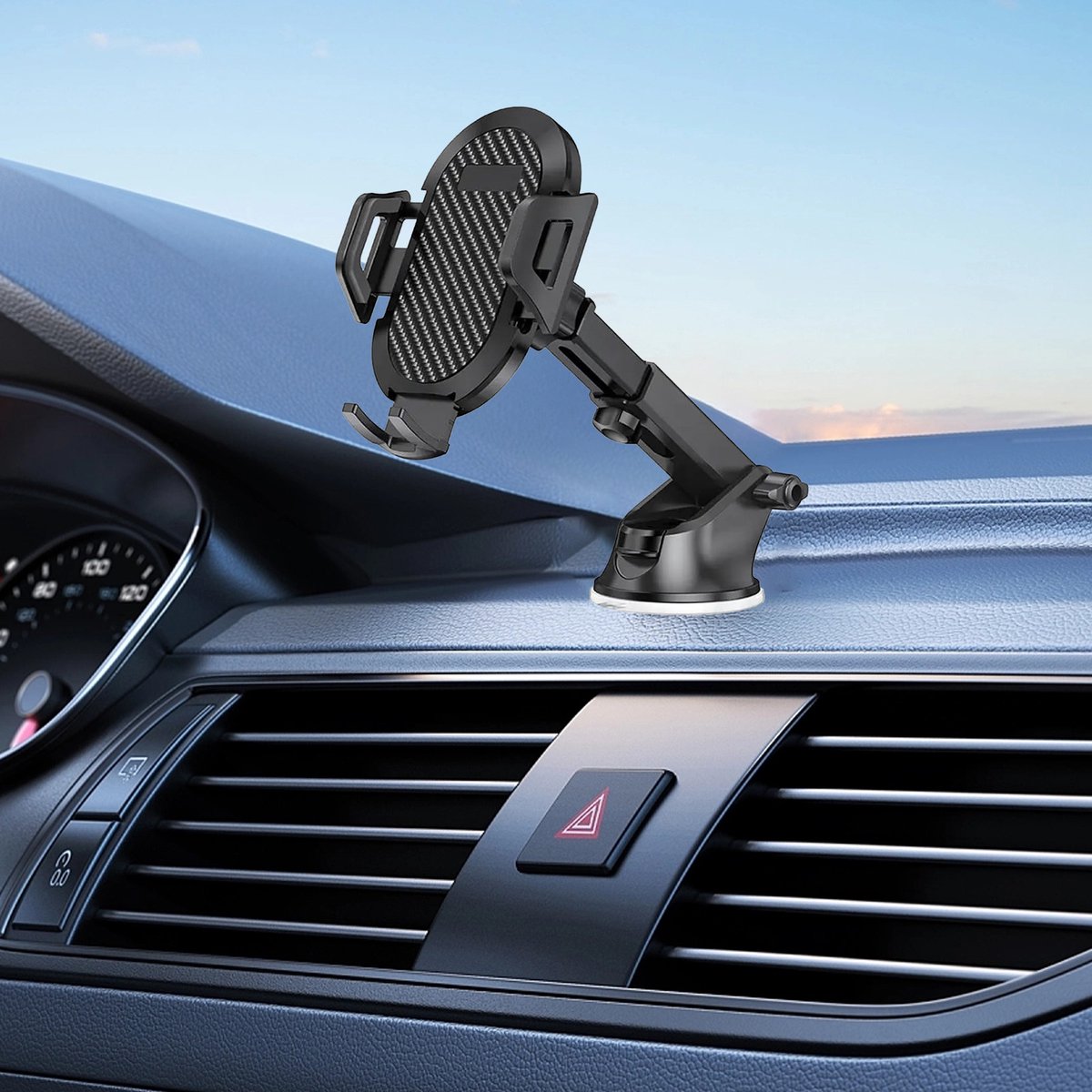 FloraGrace Autohouders - Auto Telefoonhouder - Telefoonhouder Zuignap - Universele Smartphone Mount - 360° Draai - Zwart