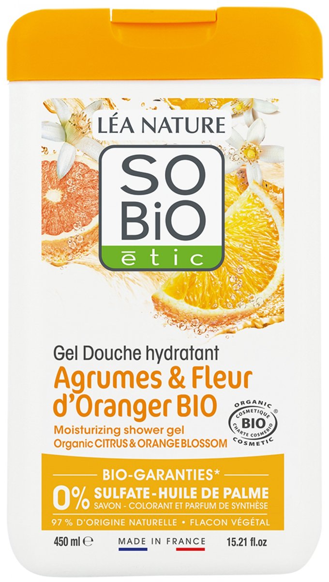 So Bio Etic Showergel citroen orange blossom 450 Milliliter