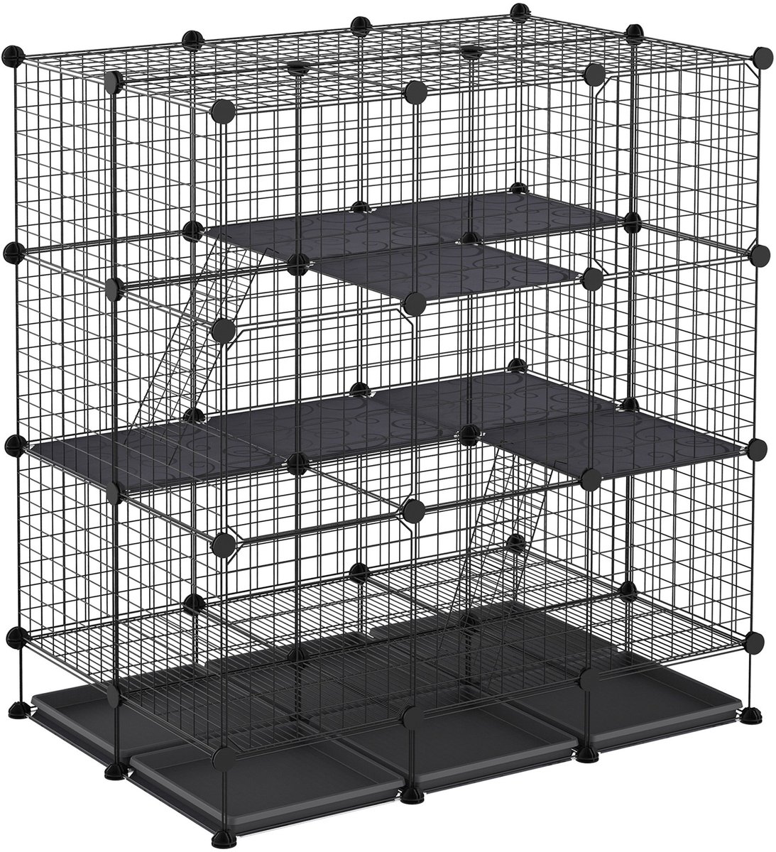 Equivera Kattenkooi - Kattenren - Kattenbench - Kattenkooi voor Binnen en Buiten - Kattenkooi Binnen - Kattenverblijf Buiten - Kat Kooi - Kattenhuis - Kattenvoliere - Bench Kat