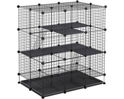 Equivera Kattenkooi - Kattenren - Kattenbench - Kattenkooi voor Binnen en Buiten - Kattenkooi Binnen - Kattenverblijf Buiten - Kat Kooi - Kattenhuis - Kattenvoliere - Bench Kat