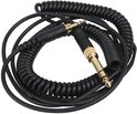 Zwarte audio kabel met vergulde 3.5mm aansluitingen.