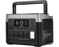 OUKITEL P1500E Plus Powerstation 1536Wh – 1800W (3600W piek) LiFePO4 Zonne-Generator, 4x AC-uitgang, 1200W Snelladen, 11 Poorten – Camping & Noodstroom