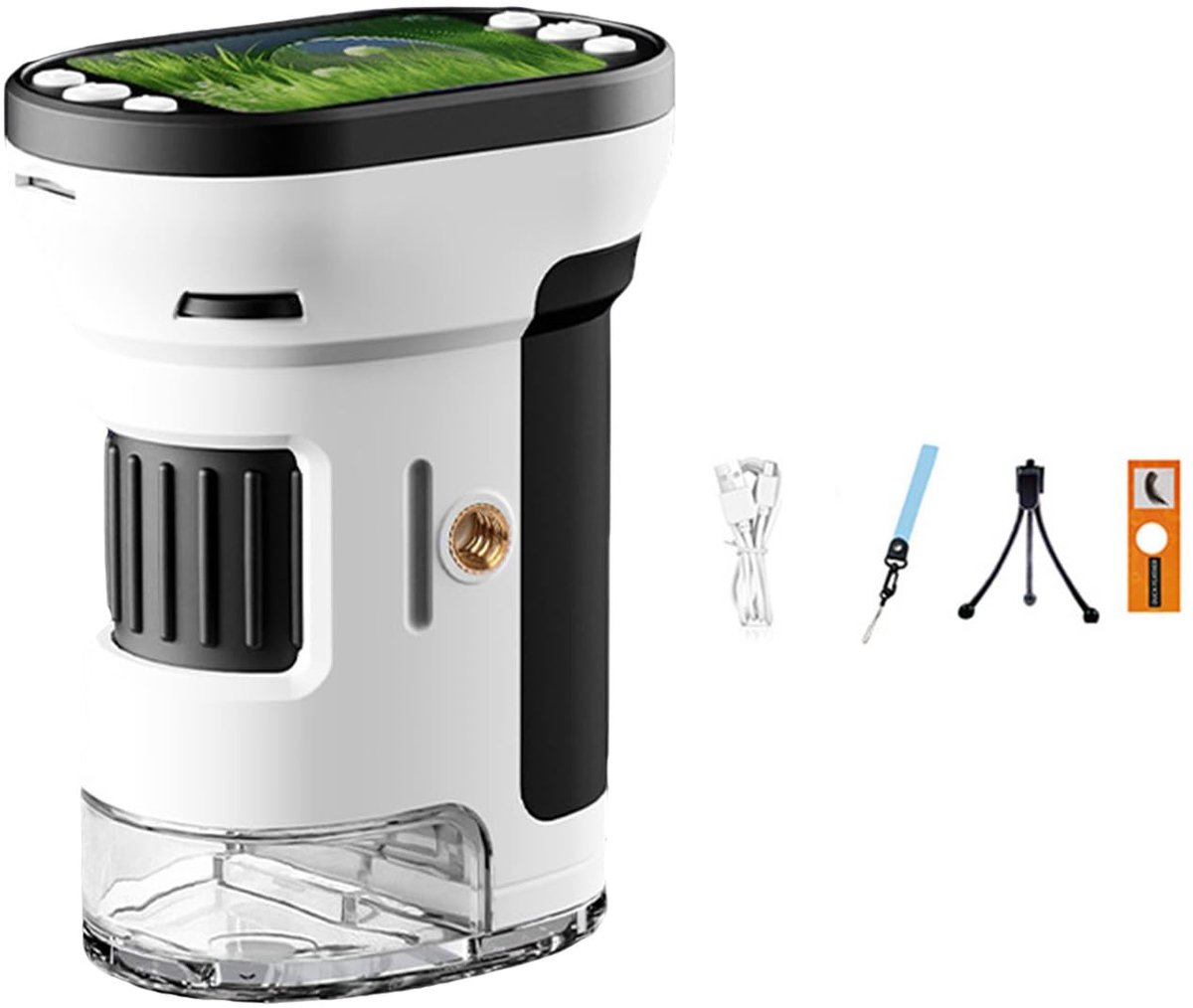 carmdering - Microscoop - Digitale Microscoop - Kindermicroscoop - 1000x vergroting, 2,0 inch LED-scherm, foto en video - Handzaam, draagbaar - Voor kinderen, wetenschappers en beginners - Incl. statief, preparaten en USB-C - Educatief speelgoed