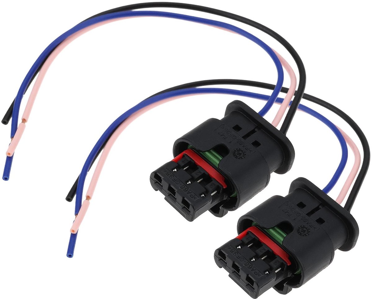 Dailygoods - 2 Stuks 3 Pins Auto Parkeersensor Stekker Connector