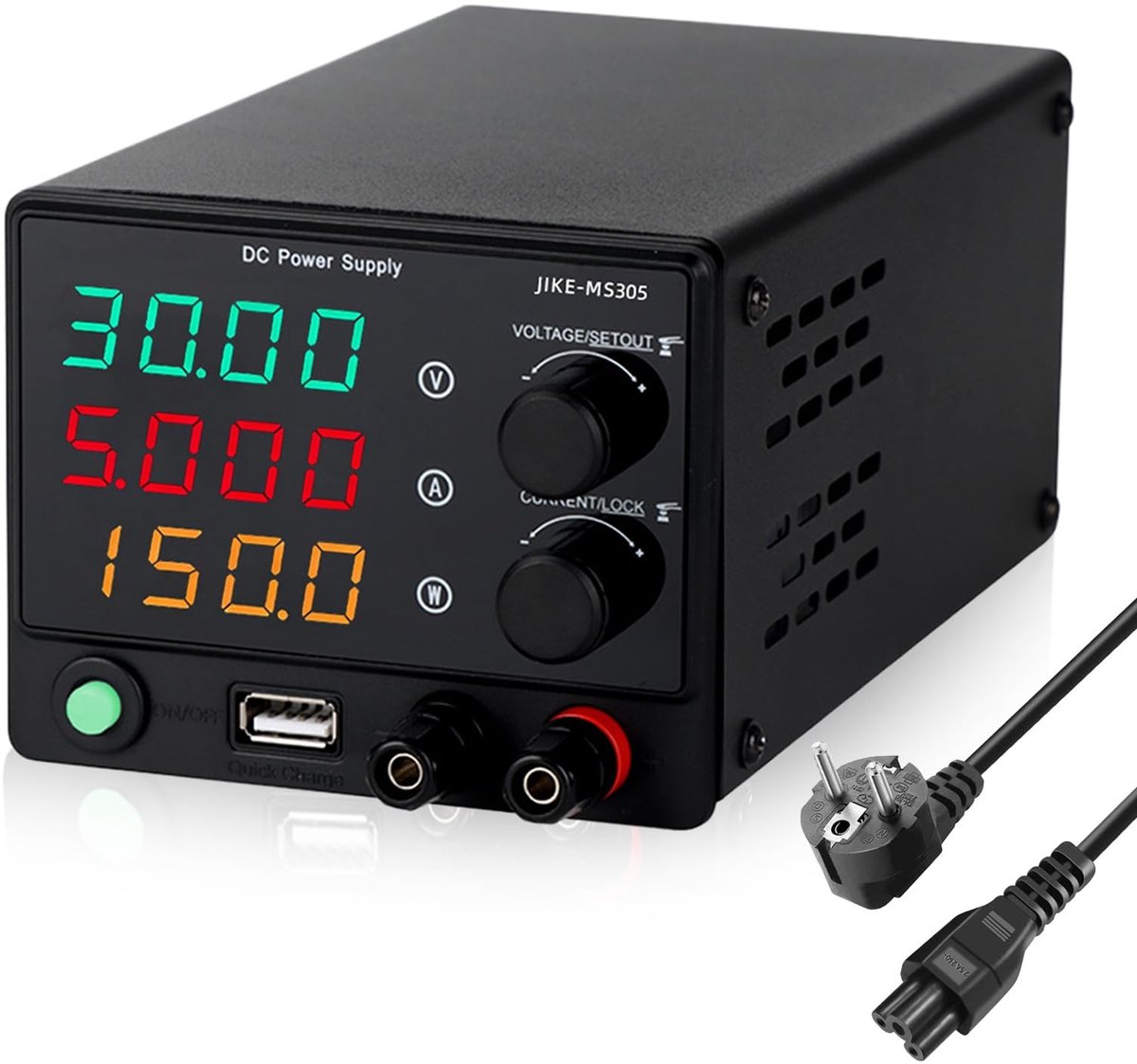Dailygoods - Regelbare Laboratoriumvoeding 30V 5A met LED-display