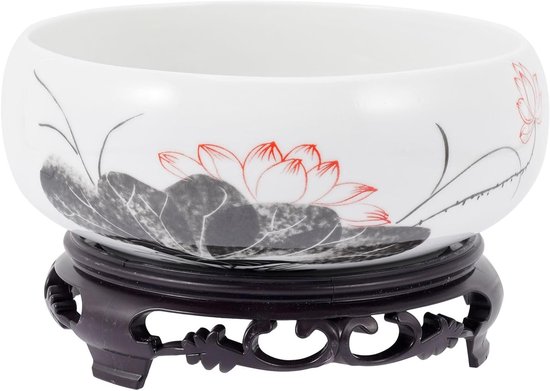 Keramische Bonsai Plant Bowl met Onderstel - Decoratieve Pot voor Binnenplanten en Waterlelies, Ideaal voor Bonsai en Groene Planten
