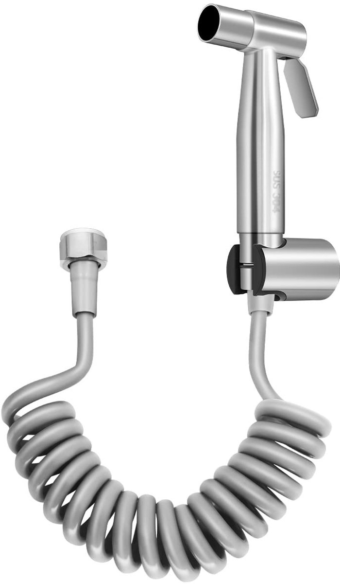 Dailygoods - Dailygoody - Handbidet sproeiapparaat - Persoonlijke hygiëne - Zilver - Luierreiniging - Ideaal voor huisdierbad en toilet - Inclusief wandhouder