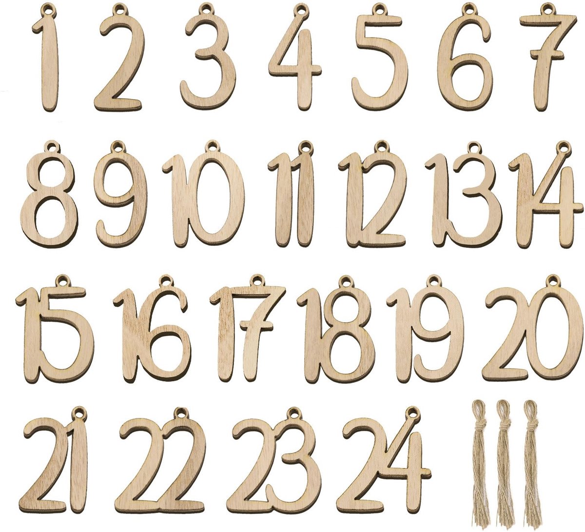 Dailygoods - Dailygoody - Houten kalender - Adventskalender - Cadeaulabels voor kerst - Decoratie - Aftellen naar kerst - Geschikt voor knutselen