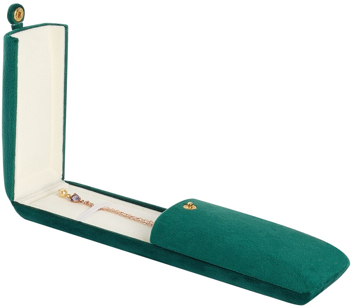 Dailygoods - Dailygoody - Fluwelen Kettingdoos - Sieraden Organizer - Donkergroen - Luxe Geschenkdoos - Perfect voor Verjaardag en Bruiloft