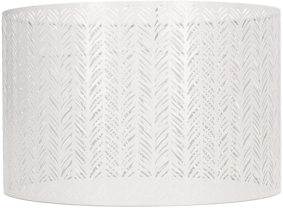 Dailygoods - Dailygoody - Drum Lampenkap - Decoratieve Lampenkap - Natuur geïnspireerd - 27 x 19 cm - Metalen Lampenkap - Geschikt voor E27 en E14 - Bladvorm