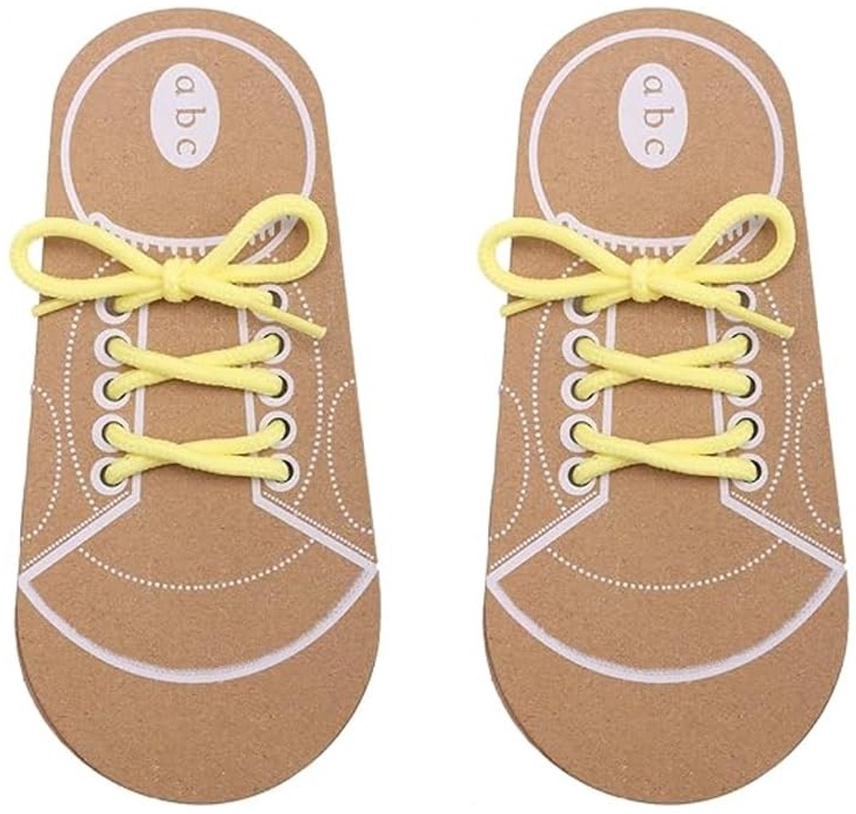 Dailygoods - Dailygoody - Schoenvetertrainingsoefeningen - Leer schoenveters strikken - Oefenbord voor kinderen - Bronze - Schoenveters leren - Geschikt voor 3-7 j...