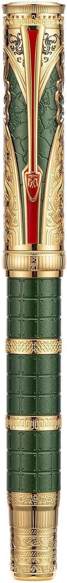 Retro Chinese Totem Pen met Extra Fijne Nib, Converter en Pennendoos - Perfect voor Schrijven en Collectie