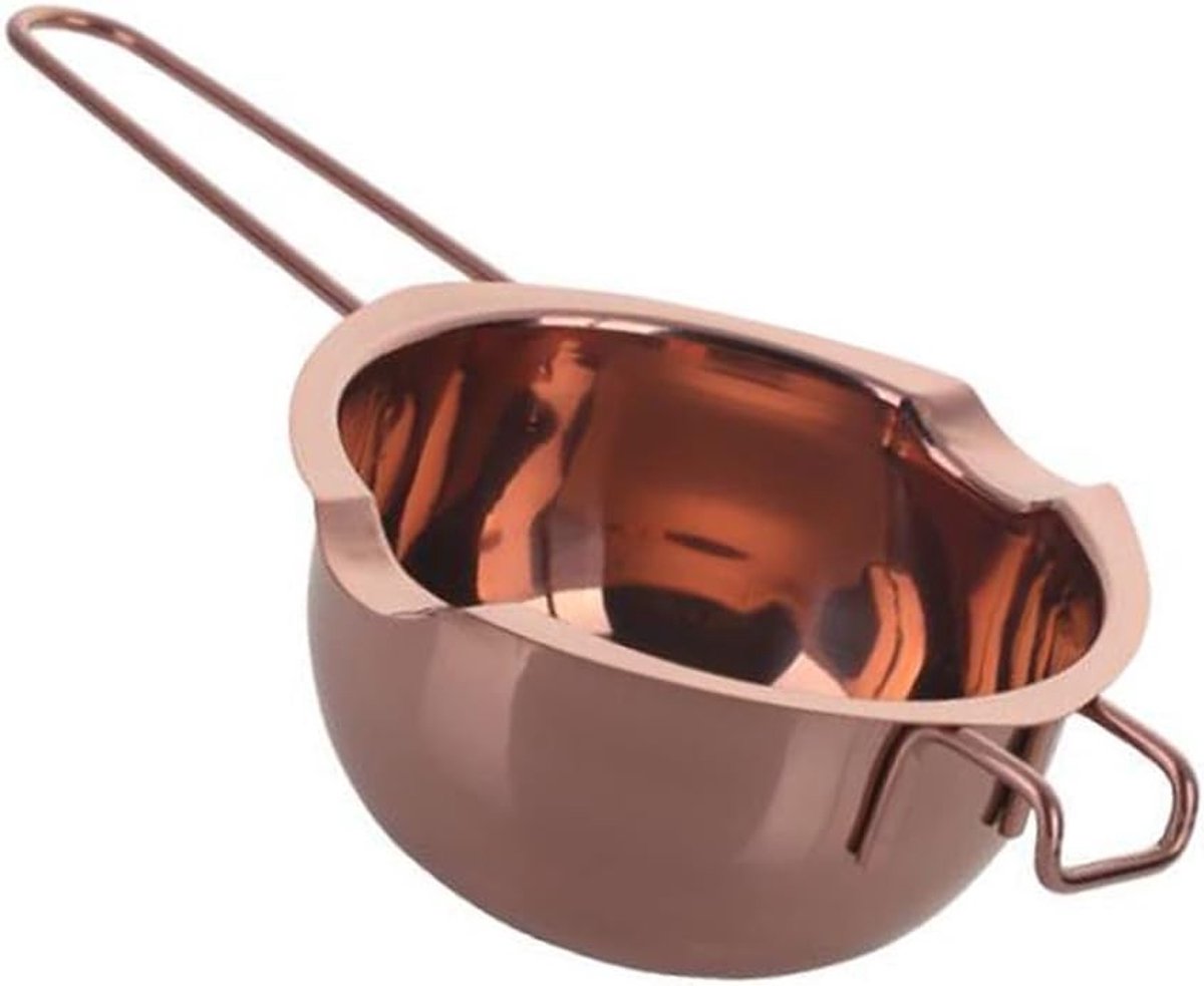 RVS Chocolade Smeltkom 400ml voor Gesmolten Boter, Kaas en Snoep - Roze Goud Kleur