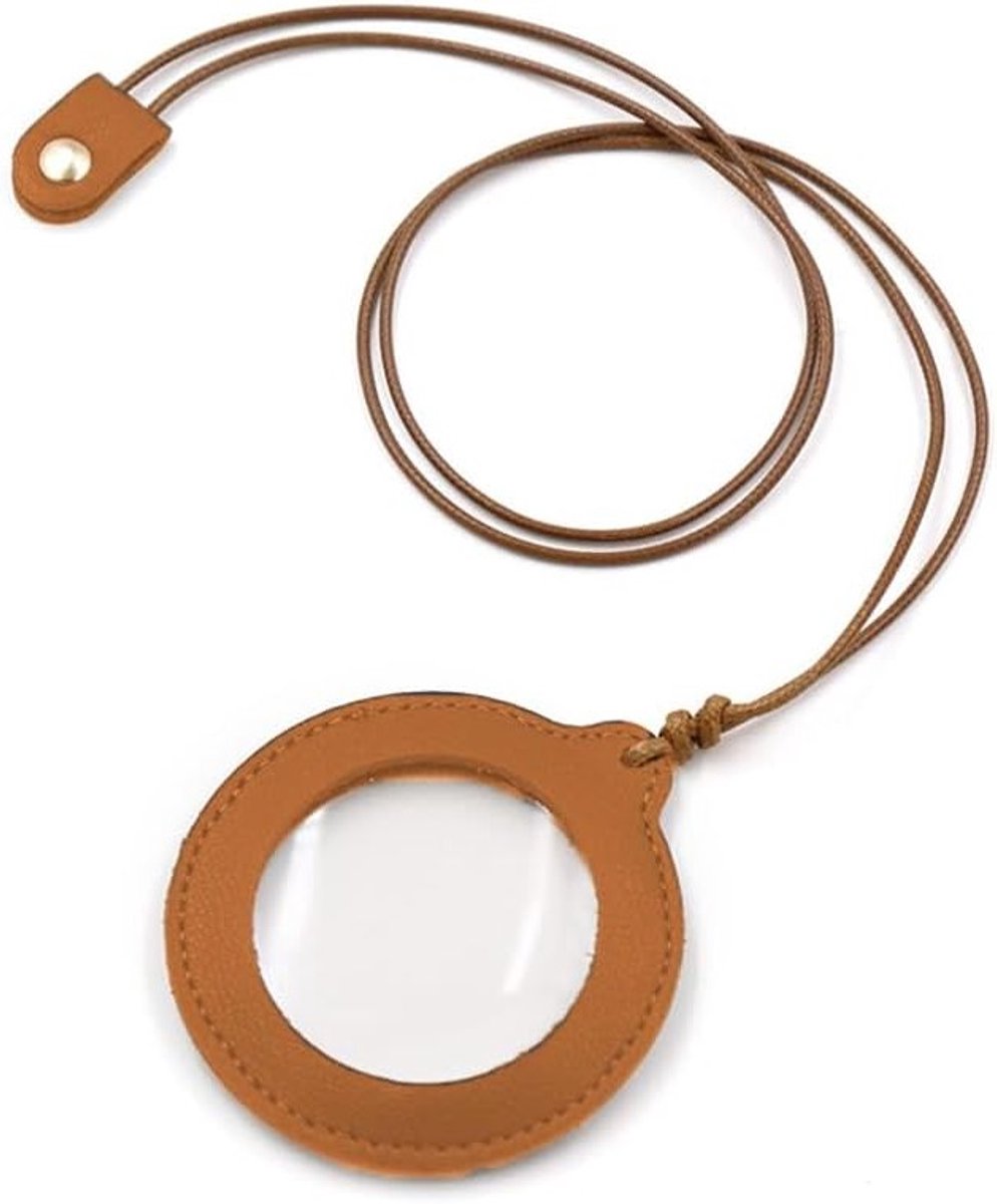 Vergrootglas met 10x vergroting, Handheld Leesmagnifier met Koord voor Leeshulp en Vergroting, Bruin