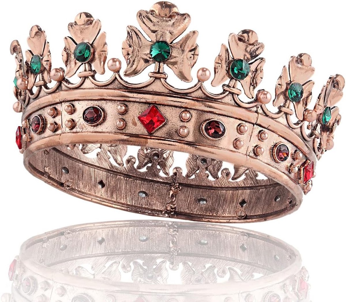 Heren Haaraccessoires voor Feestjes en Cosplay - Metalen Prinsenkroon met Groene Strass Steentjes voor Verjaardagen en Paginaantjes