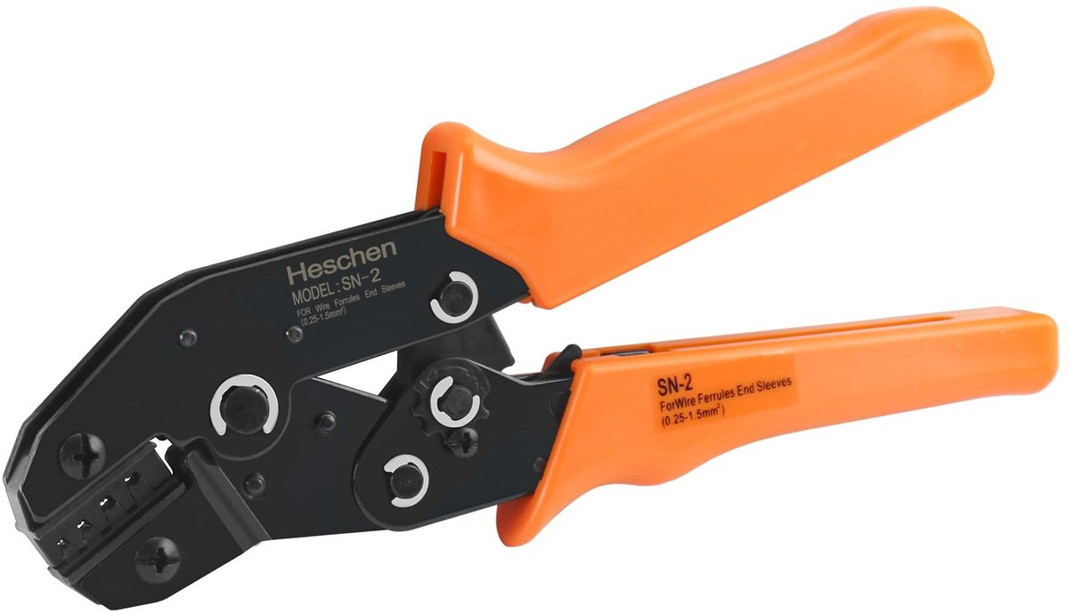 Dailygoods - Dailygoody - Mini Ratel Krimptang - Ergonomisch ontwerp - Oranje - Voor krimpen van 0,25-1,5mm² - Perfect voor hobbyisten en professionals - Compact e..