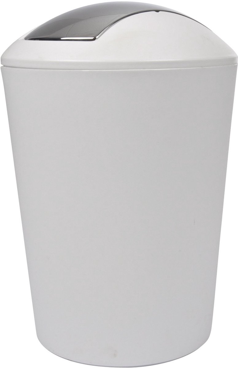 Dailygoods - Dailygoody - Prullenbak - Afvalbak - Robuust en duurzaam - Wit - 5,6 liter - Geschikt voor keuken - Effen kleur