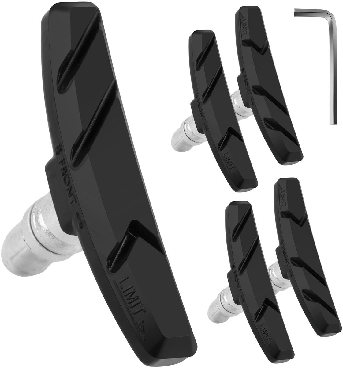 Dailygoods - Dailygoody - V-remblokkenset - Racefietsremblokken - 2 paar met moeren en vulplaten - 70 mm V-remblok - Inclusief inbussleutel - Geschikt voor ra