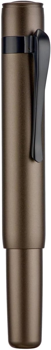 Mini Fountain Pen met Gebogen Nib en Slank Ontwerp, Aluminium Reispen voor Gemakkelijk Transport (Zwart)