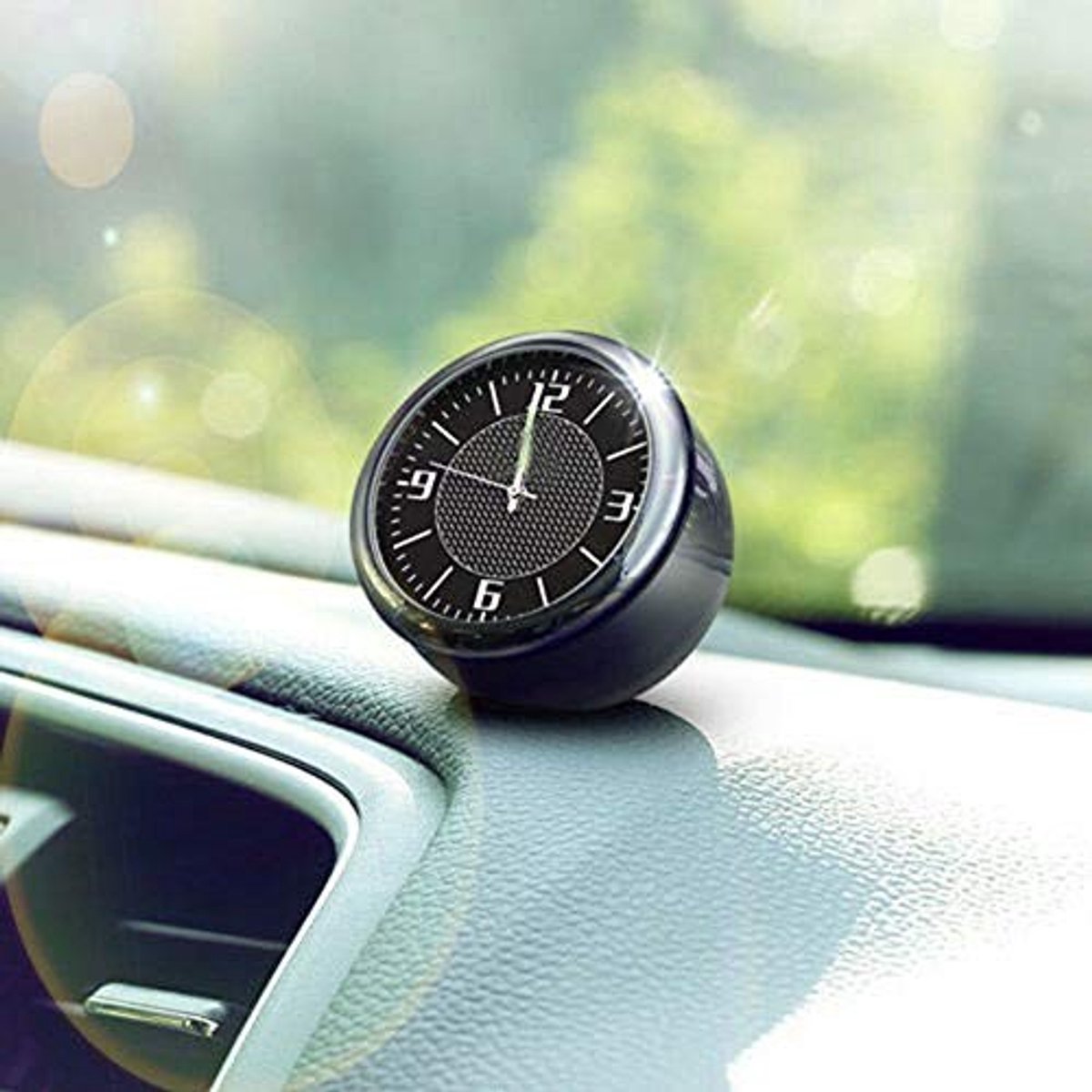 Dailygoods - Dailygoody - Auto Klok - Quartz Analoge Klok met Verlichting - Mini Formaat - Interieur Decoratie - Stijlvol Design - Geschikt voor Thuis - Zwart