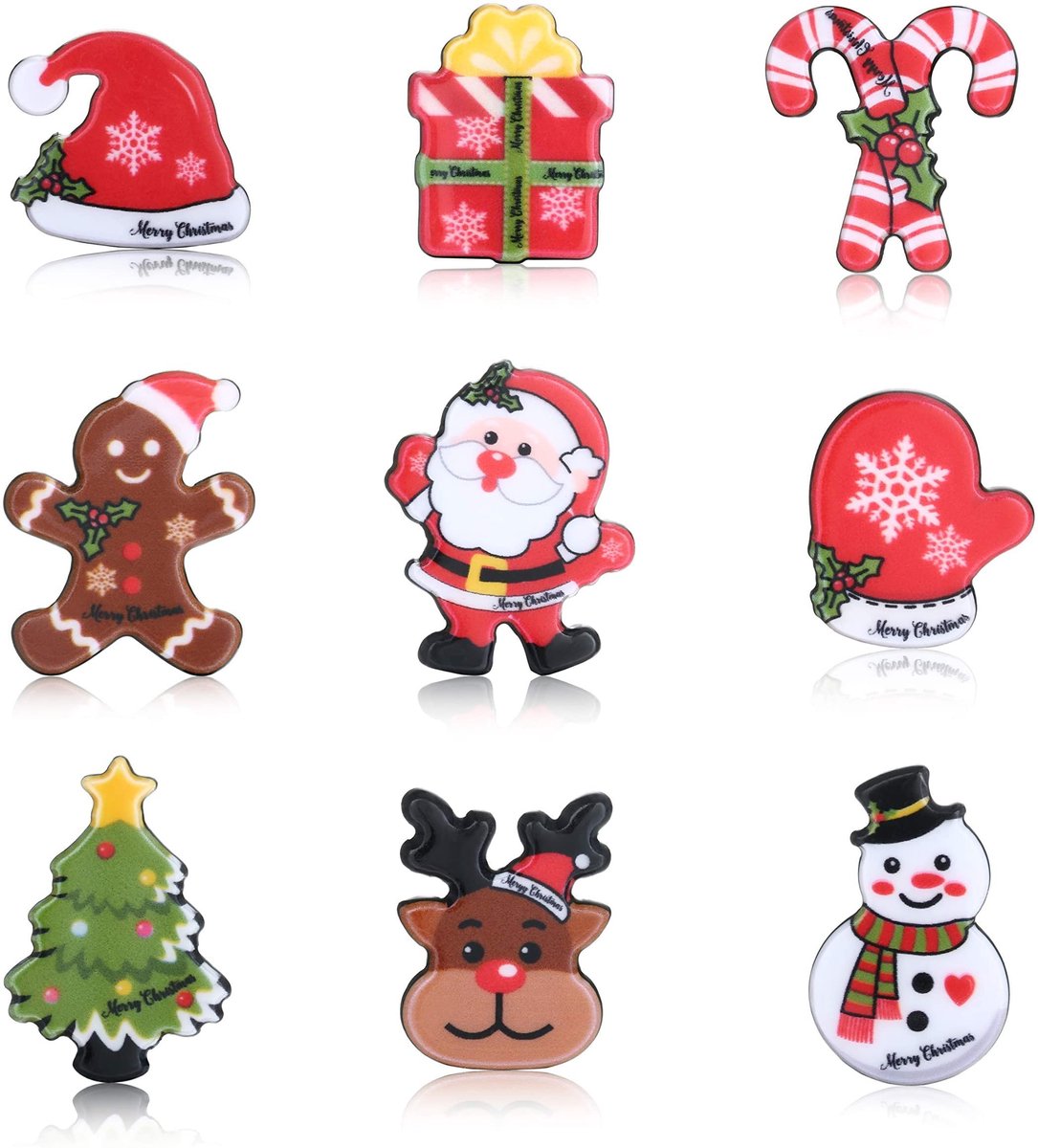 Dailygoods - Dailygoody - Kerstbroche set - Veelkleurige kerstspelden - Decoratieve accessoires - Small - Sieraden voor kerst - Feestelijke broches - Voor ker