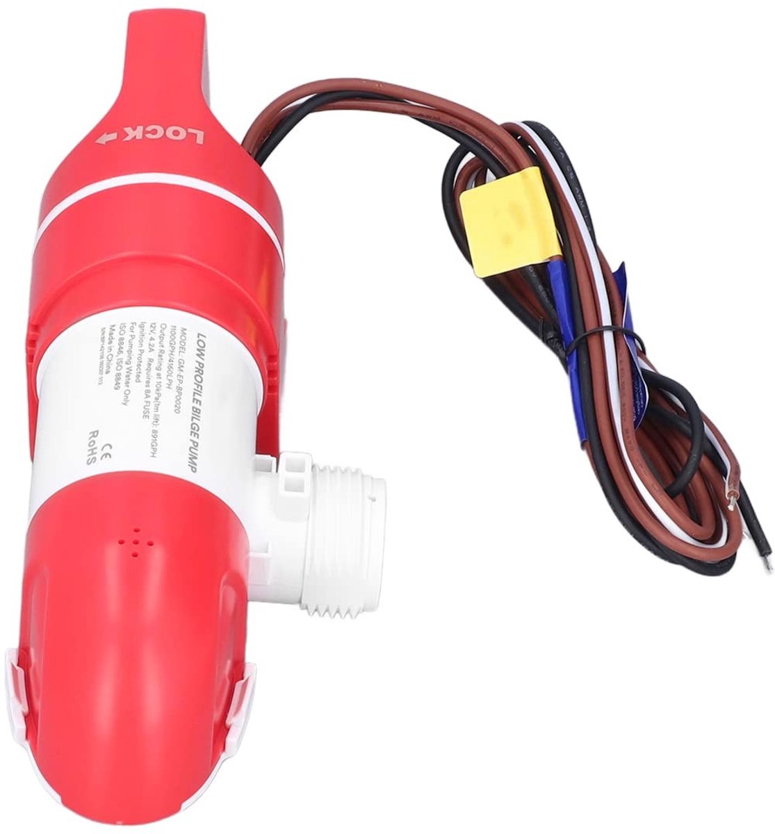 Dailygoody - Automatische wigpomp - Elektrisch - Stil en efficiënt - Rood - Waterdetectie - Geschikt voor boten en vijvers - Model Wakectsn9cg5f7ayw