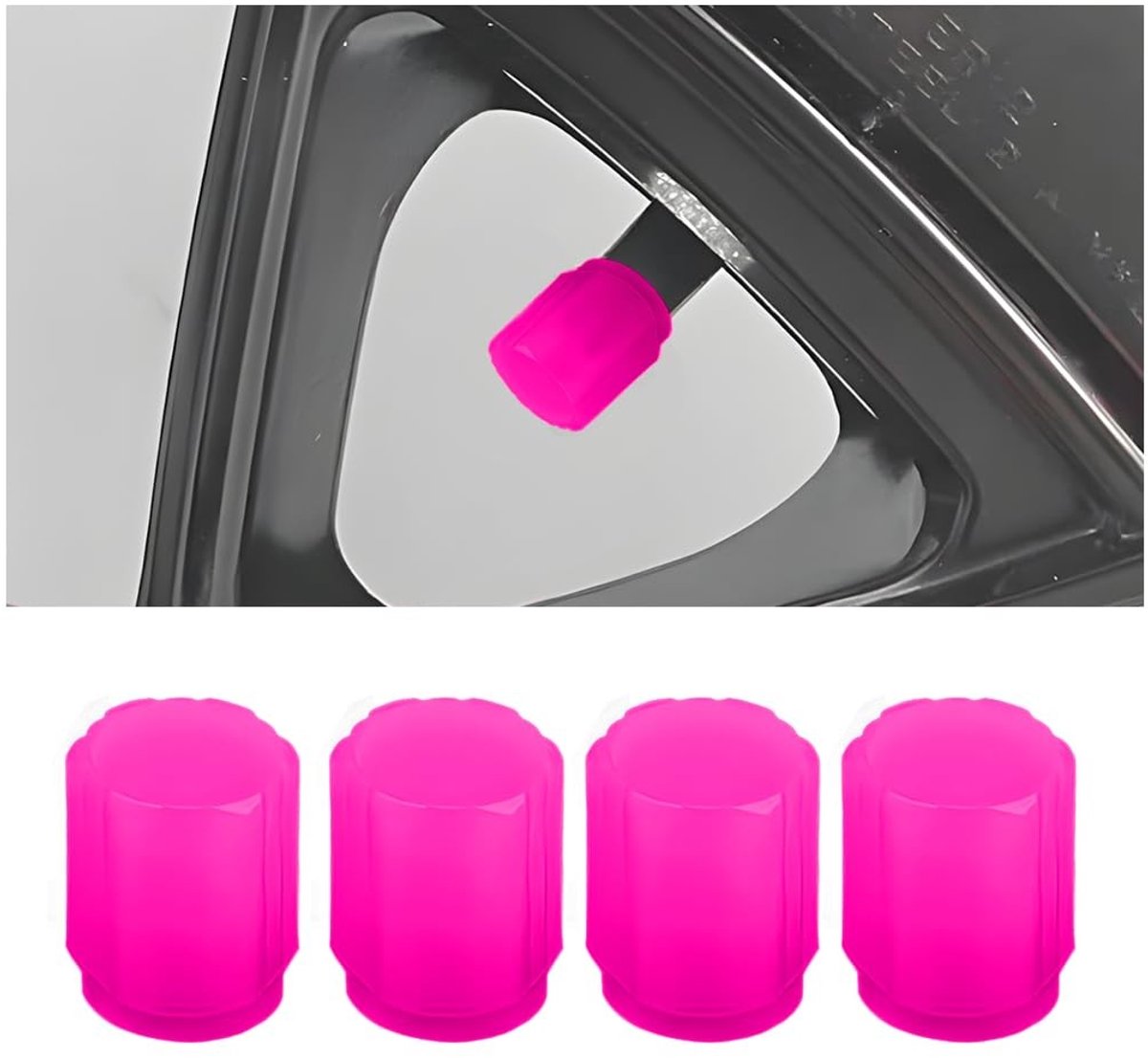 Dailygoods - 20 Stuks Lichtgevende Ventieldoppen voor Auto in Diverse Kleuren