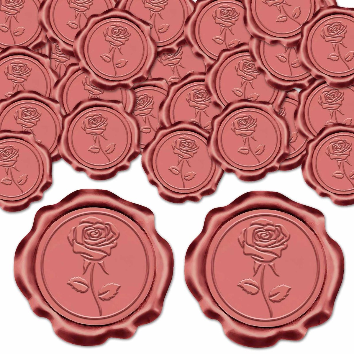 Dailygoods - 3D Rode Roos Wax Seal Stickers voor Bruiloften en Feestjes