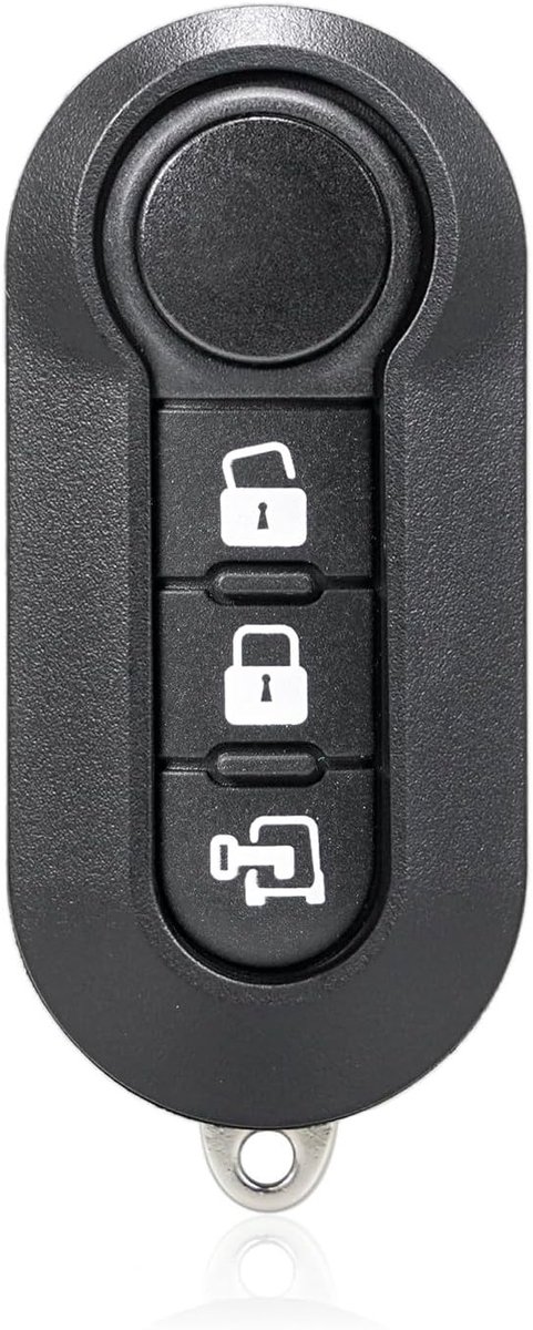 Keyless Entry Afstandsbediening Sleutel voor Fiat 500 en Ram ProMaster City - Zwart Sleutelhanger, Compatibel, 433 MHz
